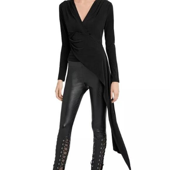 BCBGMAXAZRIA Asymmetrical Top Black Small - Picture 3 of 7